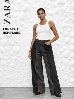 👖 ZARA (TALL) The Split Hem Flare - Size Euro 44 / US 12 - NWT 👖